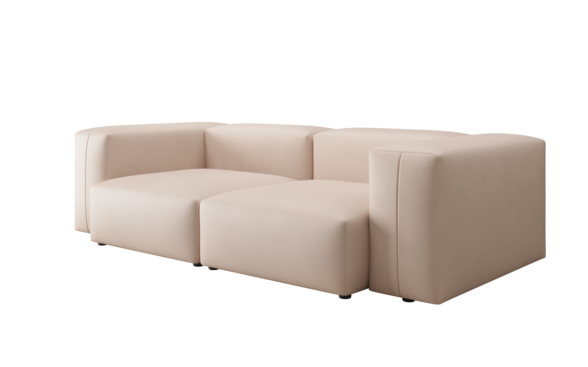 Designer 2-zits bank Snug van echt leer