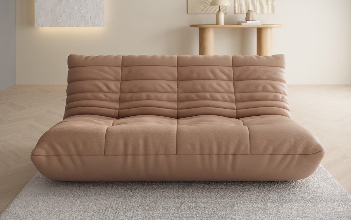 Designer 3-zits bank Calmo van echt leer