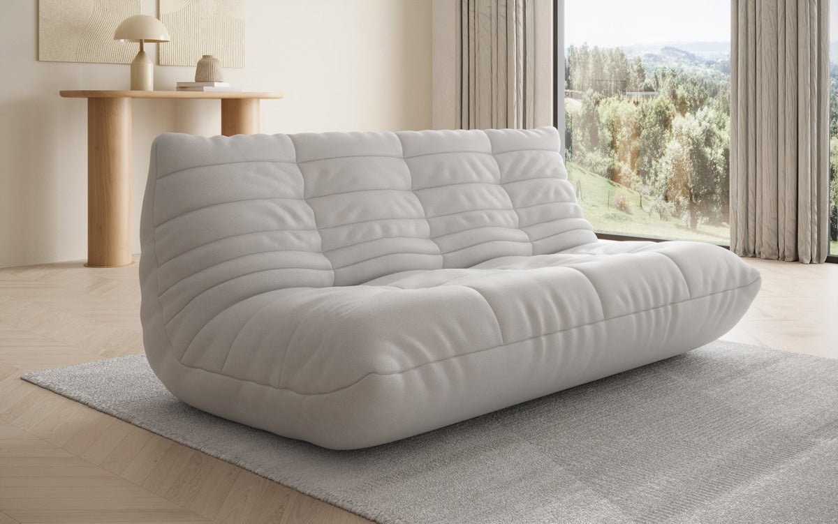 Designer 3-zits bank Calmo van echt leer