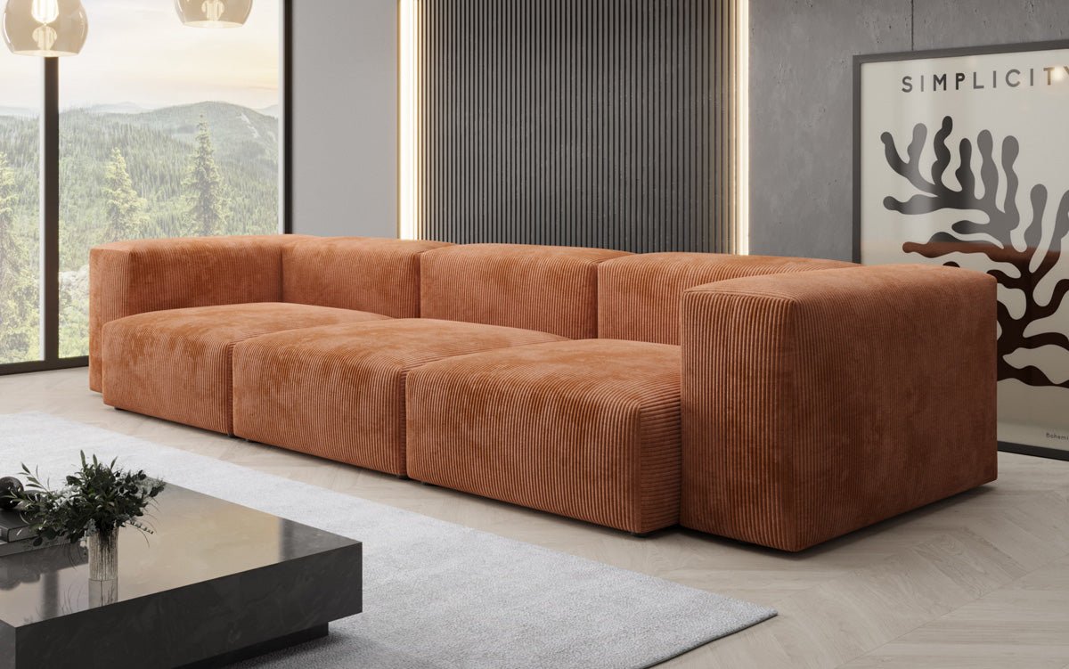 Designer 2-zits bank Snug in Ribstof