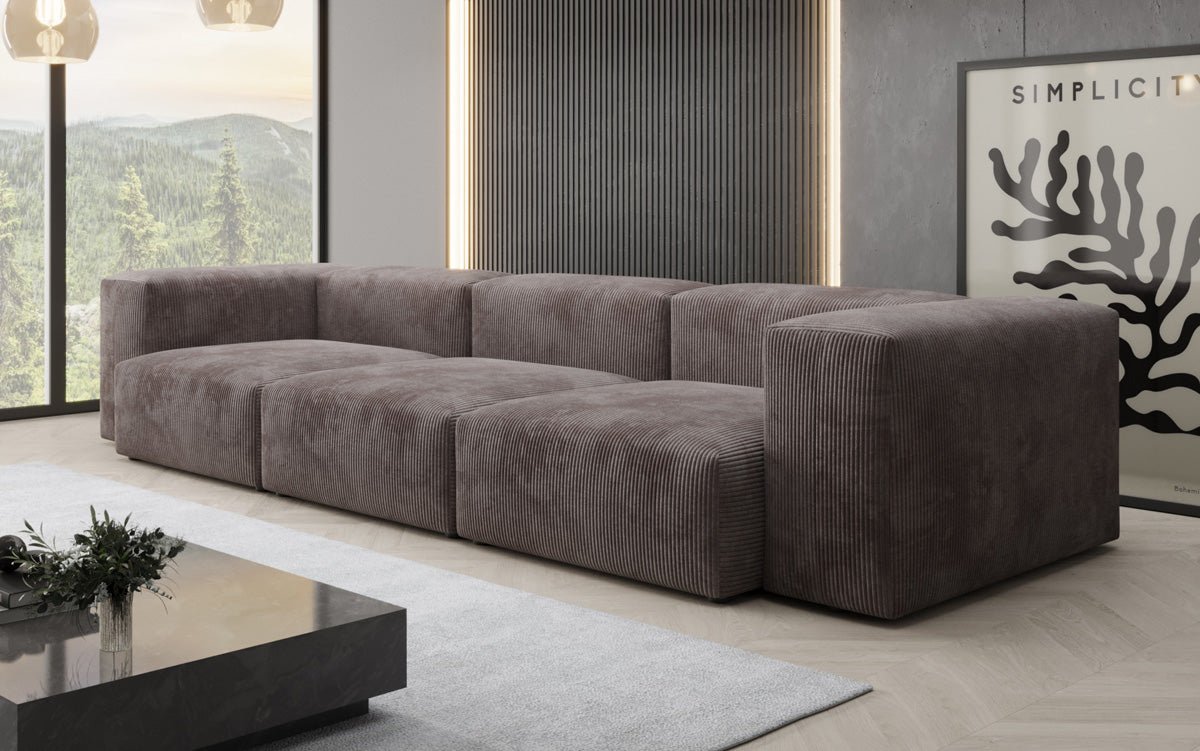 Designer 2-zits bank Snug in Ribstof