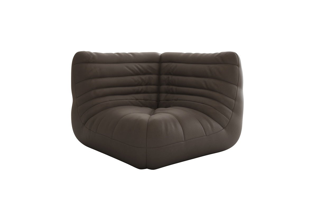 Designer hoekmodule sofa-fauteuil Calmo van echt leer