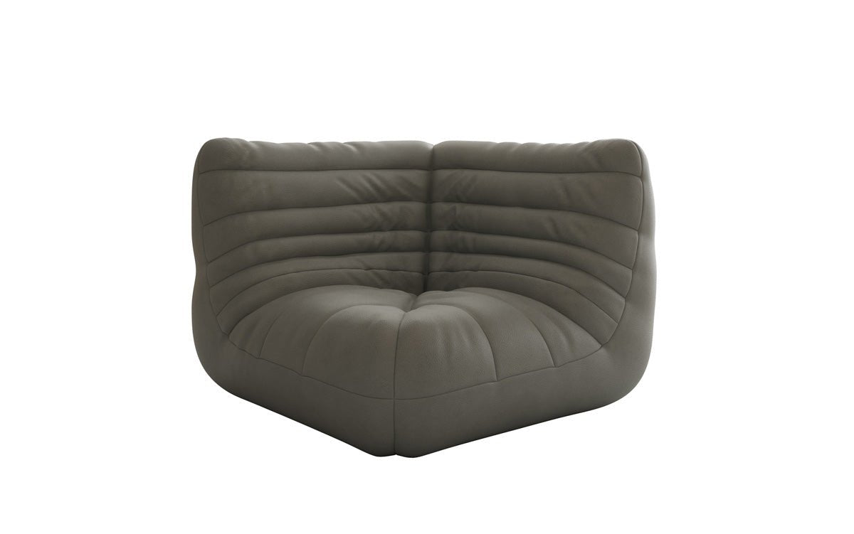 Designer hoekmodule sofa-fauteuil Calmo van echt leer