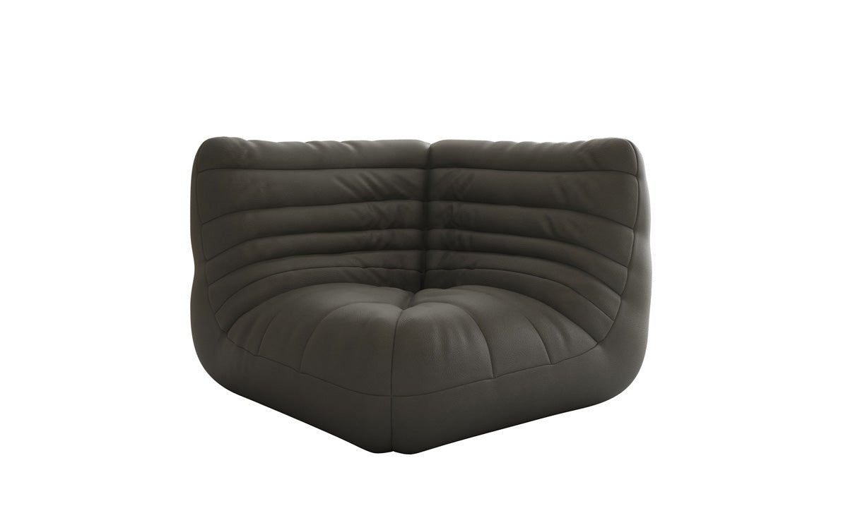 Designer hoekmodule sofa-fauteuil Calmo van echt leer