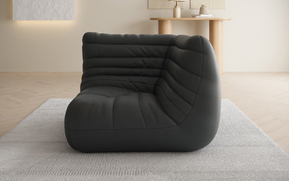 Designer hoekmodule sofa-fauteuil Calmo van echt leer