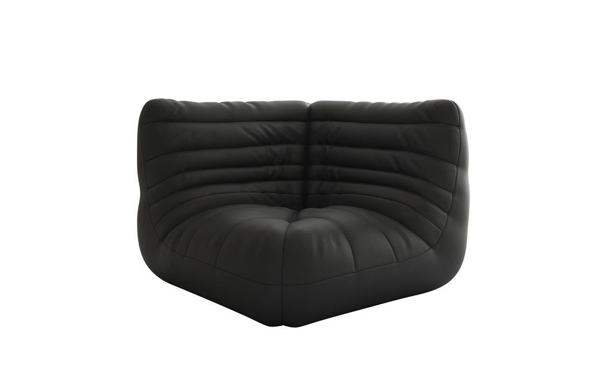 Designer hoekmodule sofa-fauteuil Calmo van echt leer