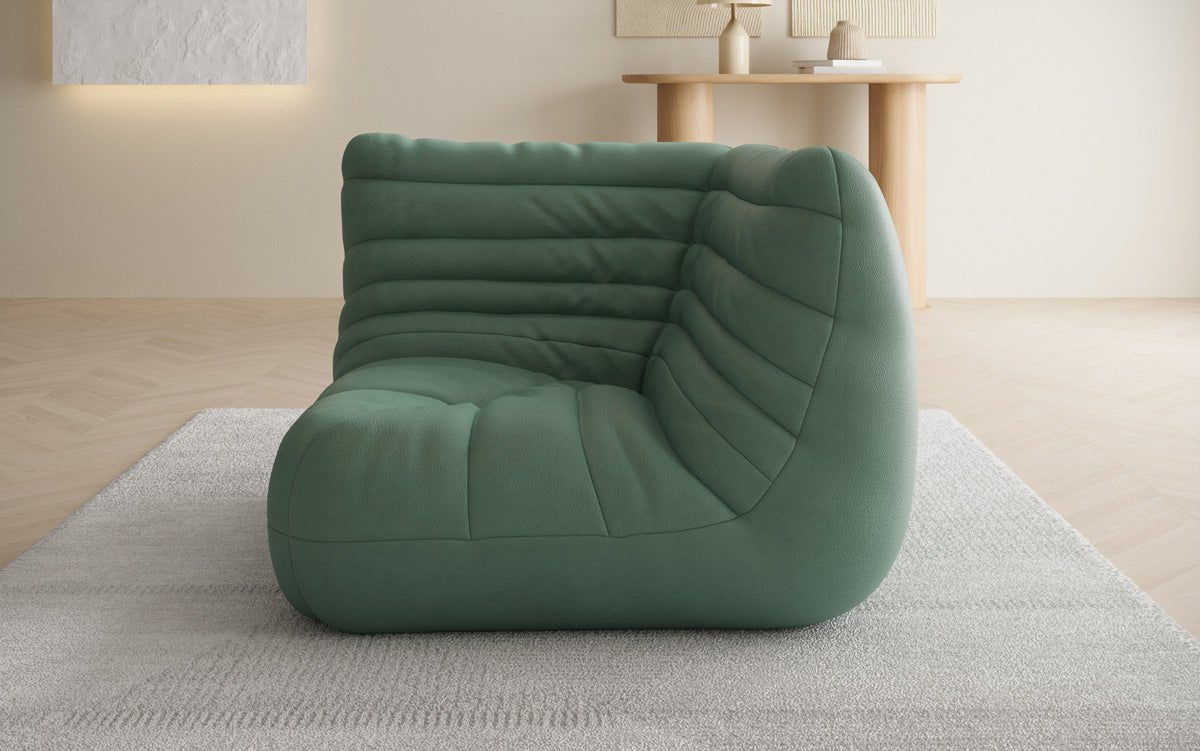 Designer hoekmodule sofa-fauteuil Calmo van echt leer