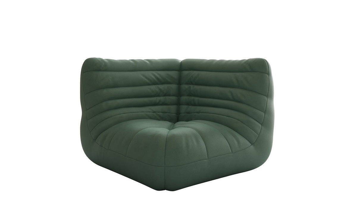 Designer hoekmodule sofa-fauteuil Calmo van echt leer