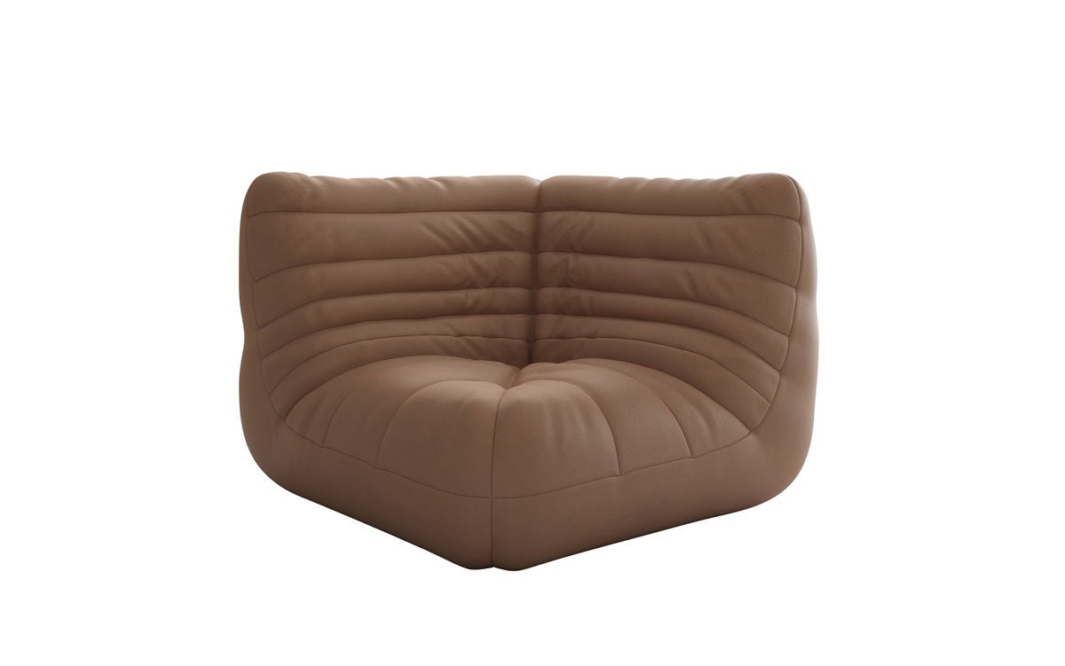 Designer hoekmodule sofa-fauteuil Calmo van echt leer