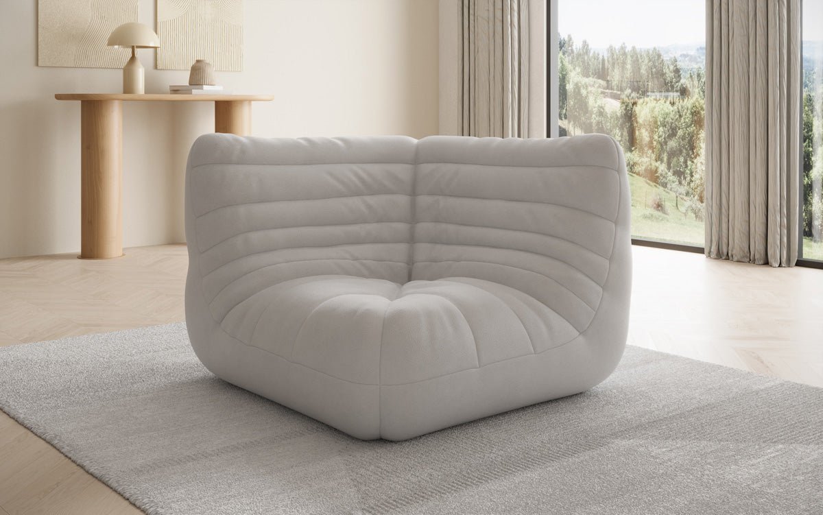 Designer hoekmodule sofa-fauteuil Calmo van echt leer