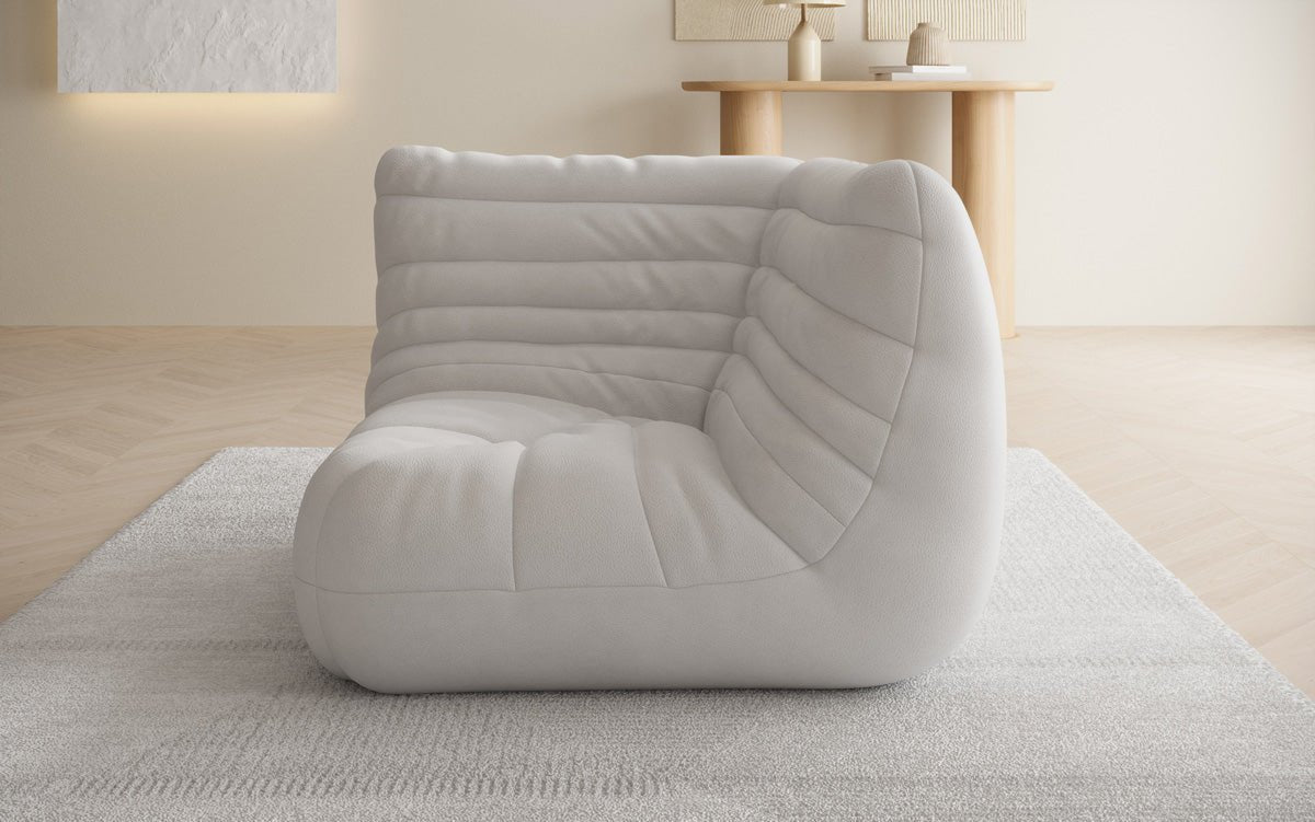 Designer hoekmodule sofa-fauteuil Calmo van echt leer