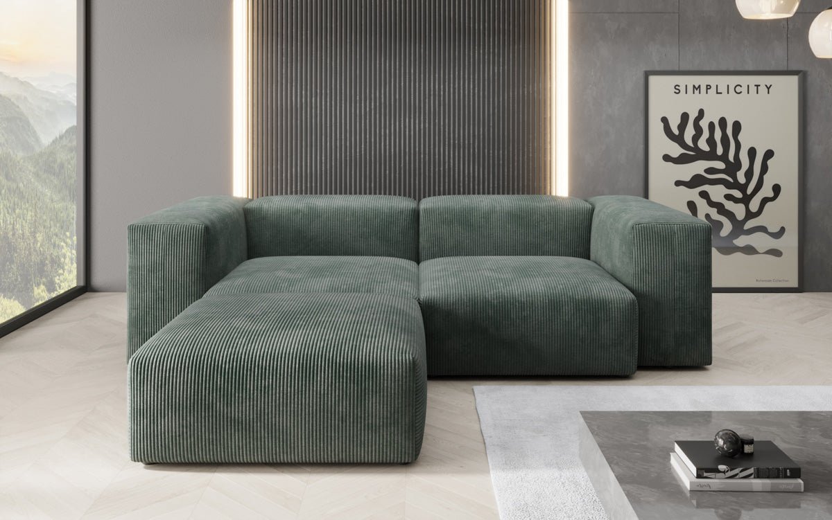 Designer L Sofa Snug Mini in Ribstof