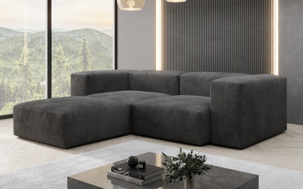 Designer L Sofa Snug Mini in Ribstof
