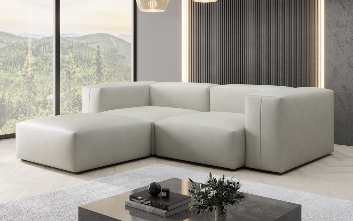 Designer-hoekbank Snug Mini van echt leer