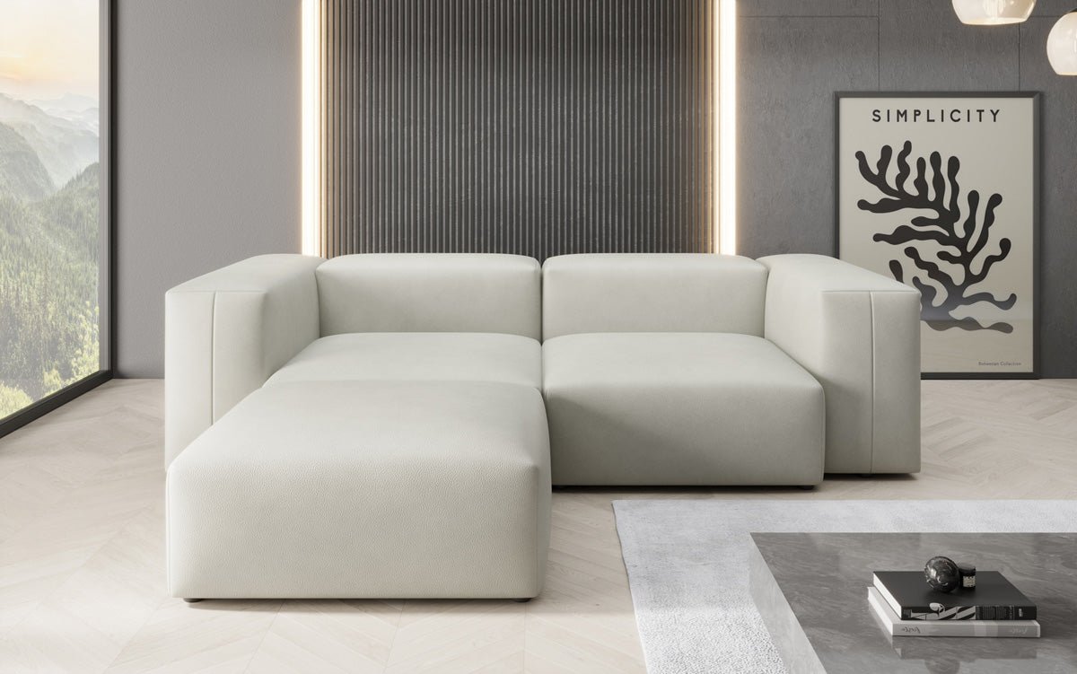 Designer-hoekbank Snug Mini van echt leer