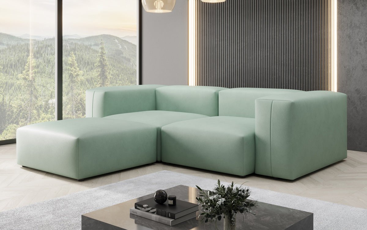 Designer-hoekbank Snug Mini van echt leer