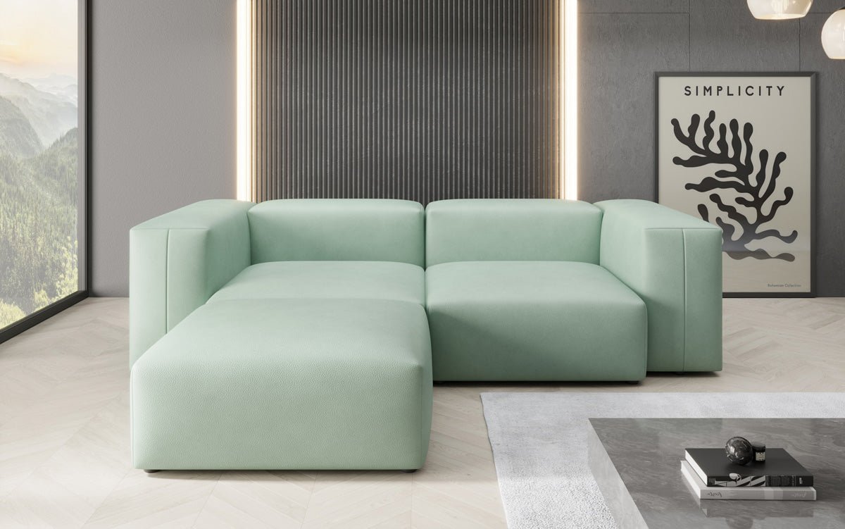 Designer-hoekbank Snug Mini van echt leer