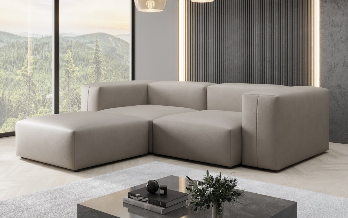 Designer-hoekbank Snug Mini van echt leer