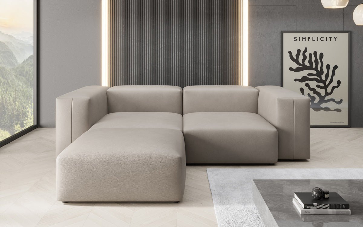 Designer-hoekbank Snug Mini van echt leer