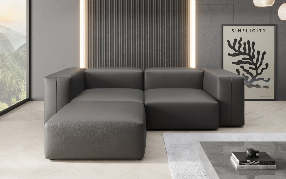 Designer-hoekbank Snug Mini van echt leer