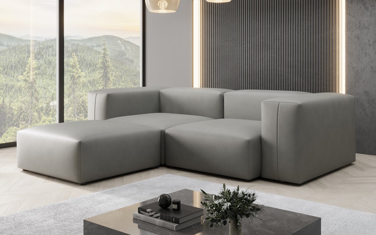 Designer-hoekbank Snug Mini van echt leer