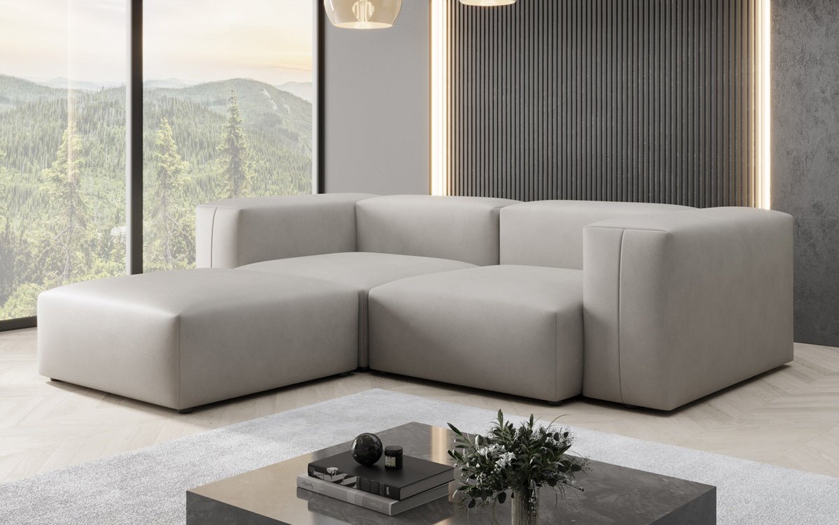 Designer-hoekbank Snug Mini van echt leer