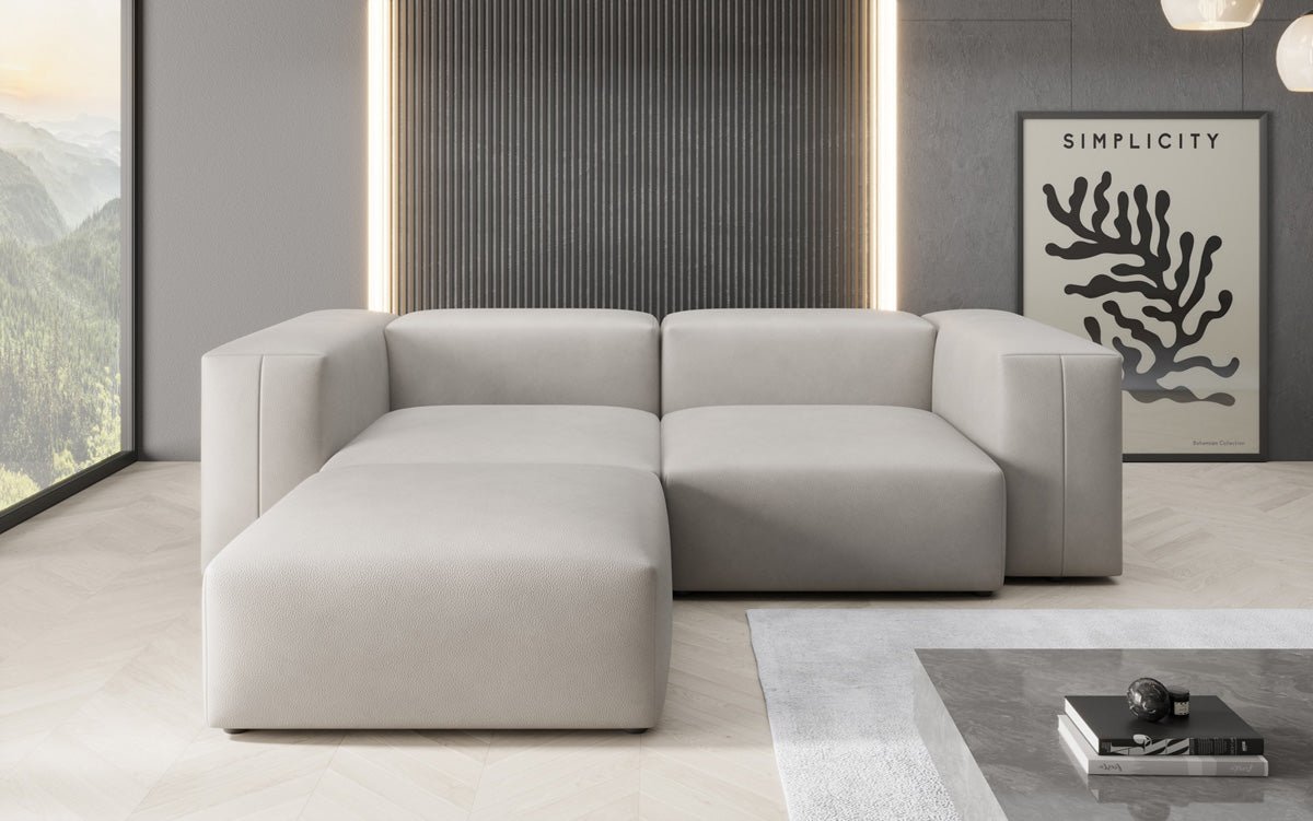 Designer-hoekbank Snug Mini van echt leer