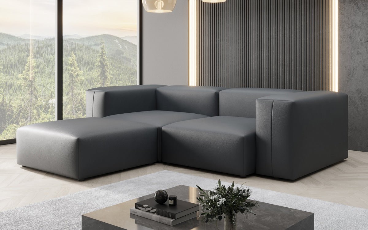 Designer-hoekbank Snug Mini van echt leer