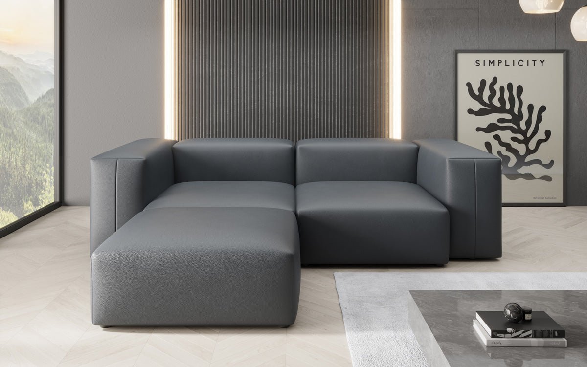 Designer-hoekbank Snug Mini van echt leer