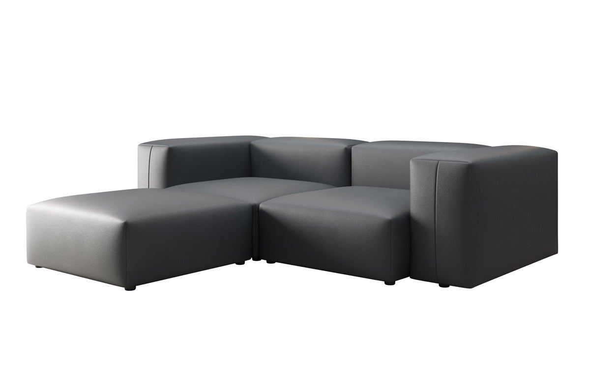 Designer-hoekbank Snug Mini van echt leer
