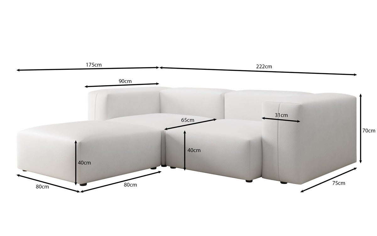 Designer-hoekbank Snug Mini van echt leer