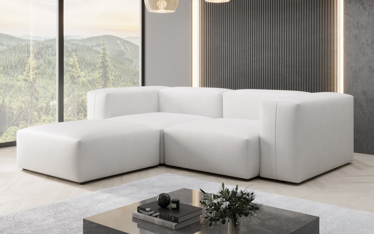 Designer-hoekbank Snug Mini van echt leer