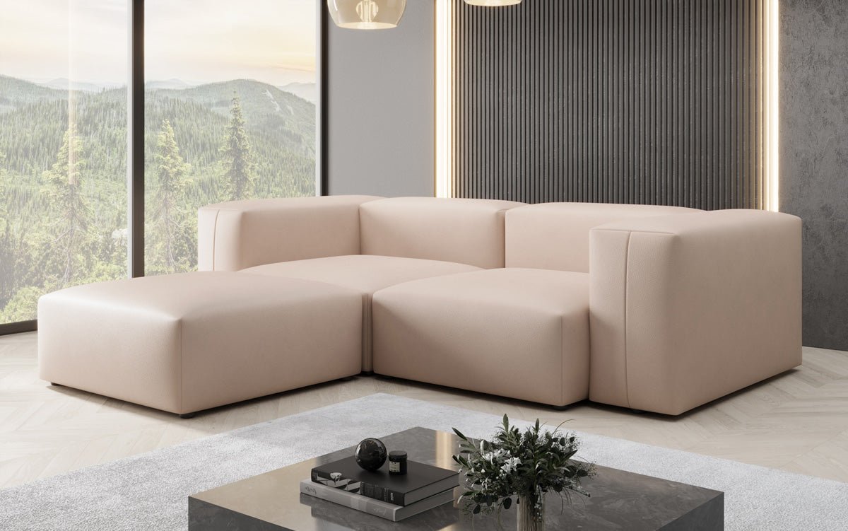 Designer-hoekbank Snug Mini van echt leer