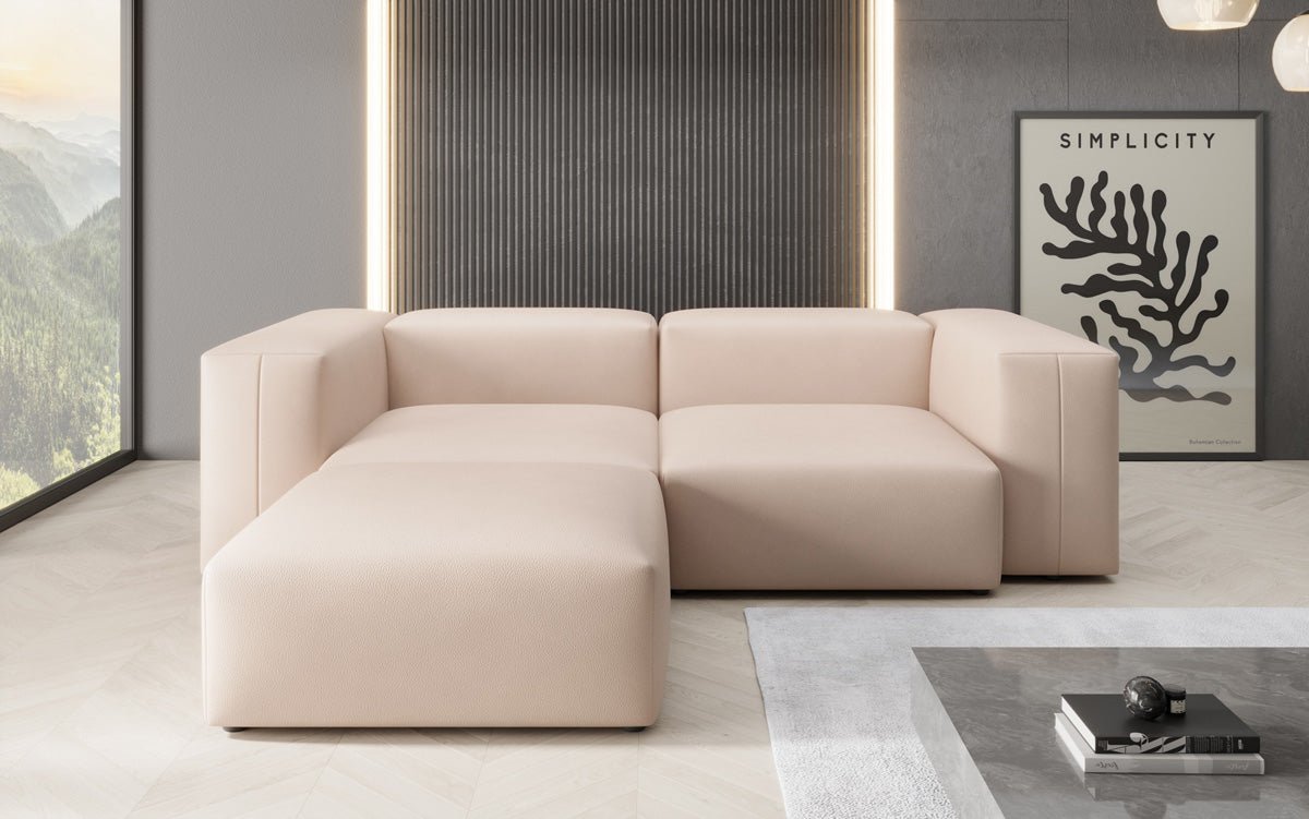 Designer-hoekbank Snug Mini van echt leer