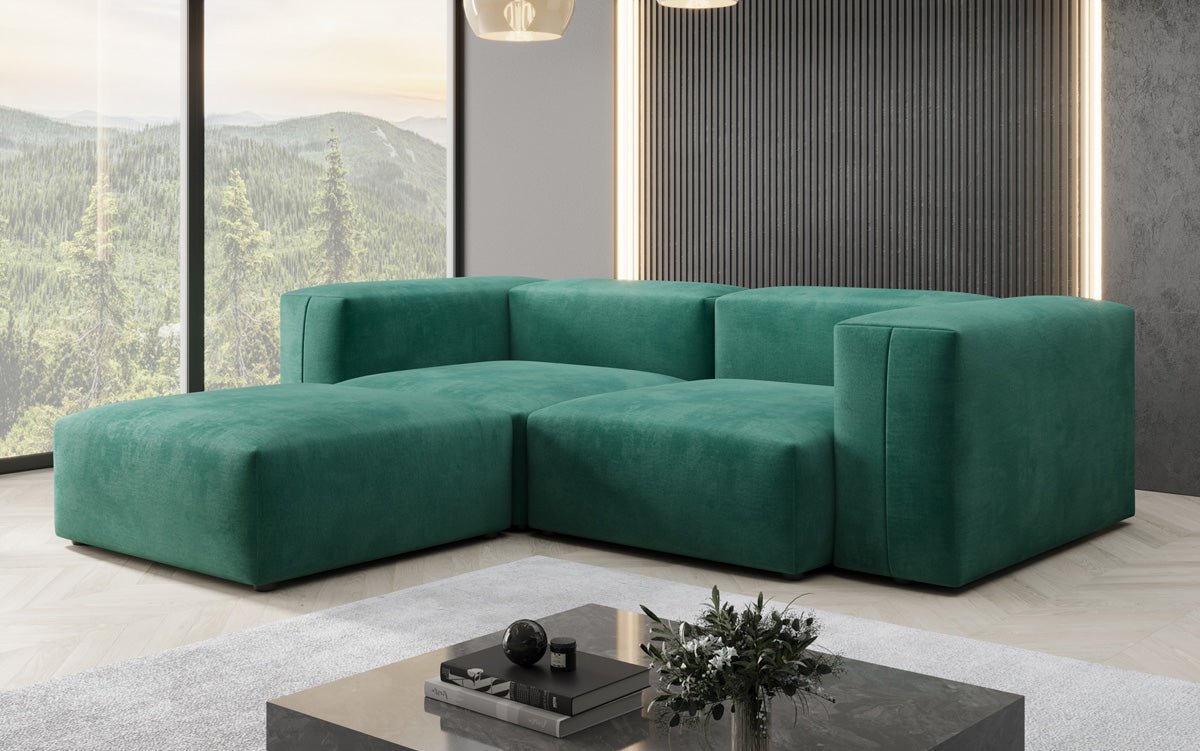 Designer hoekbank Snug Mini in Fluweel