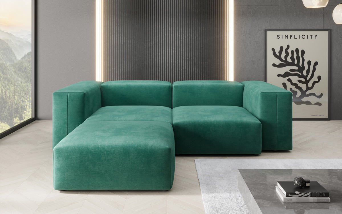 Designer hoekbank Snug Mini in Fluweel