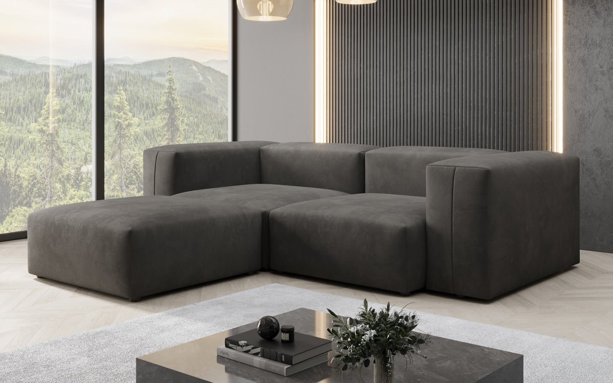 Designer hoekbank Snug Mini in Fluweel
