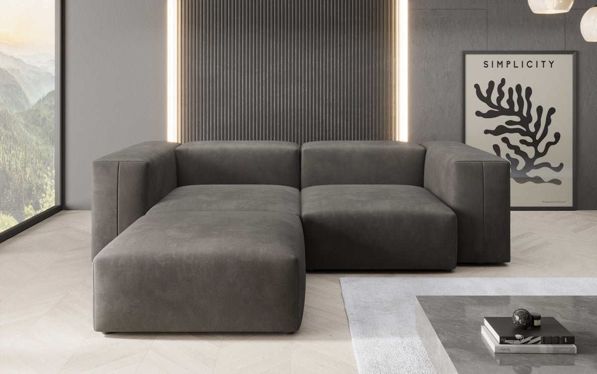Designer hoekbank Snug Mini in Fluweel