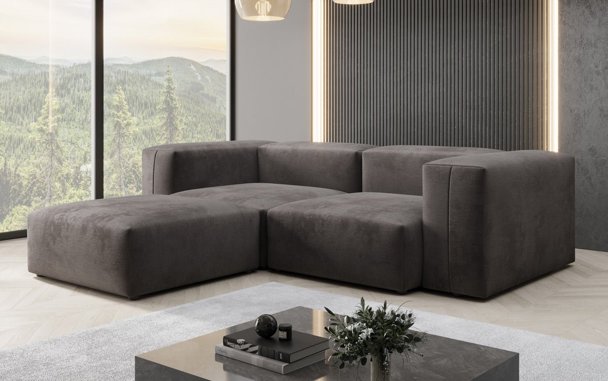 Designer hoekbank Snug Mini in Fluweel