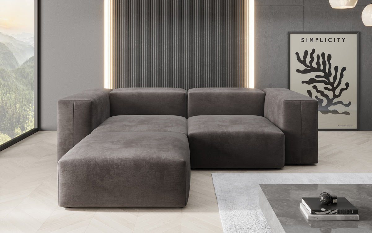 Designer hoekbank Snug Mini in Fluweel