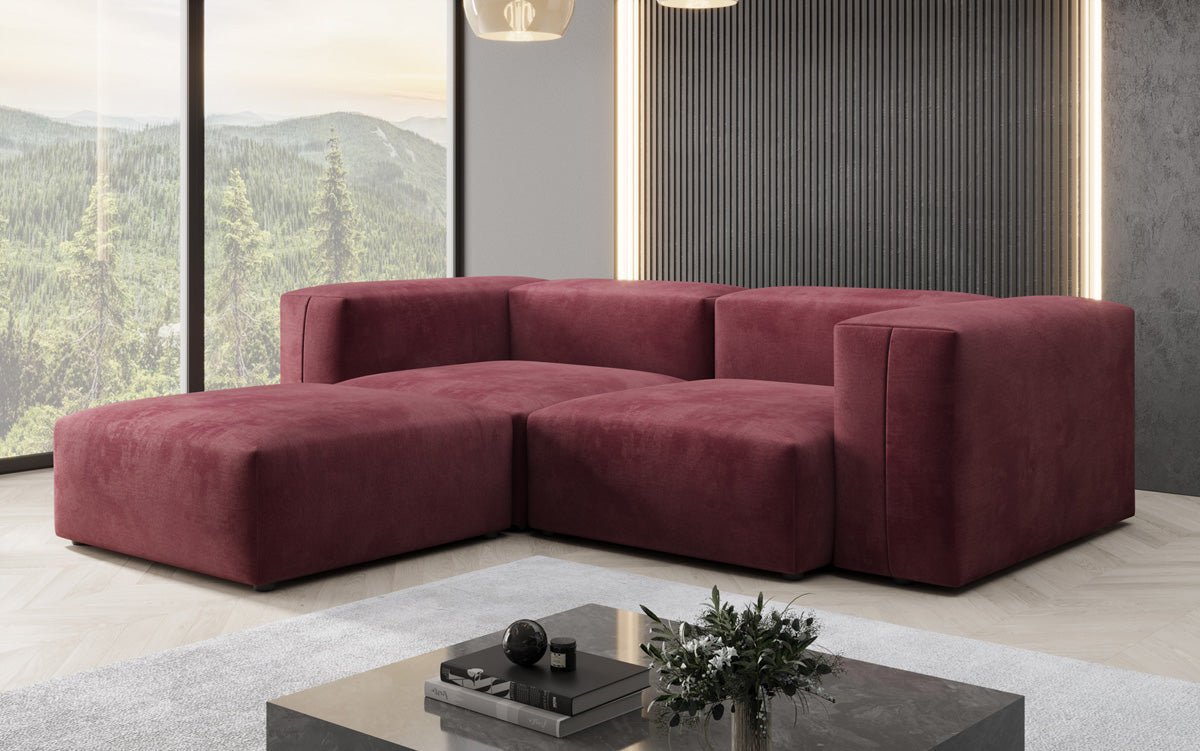 Designer hoekbank Snug Mini in Fluweel