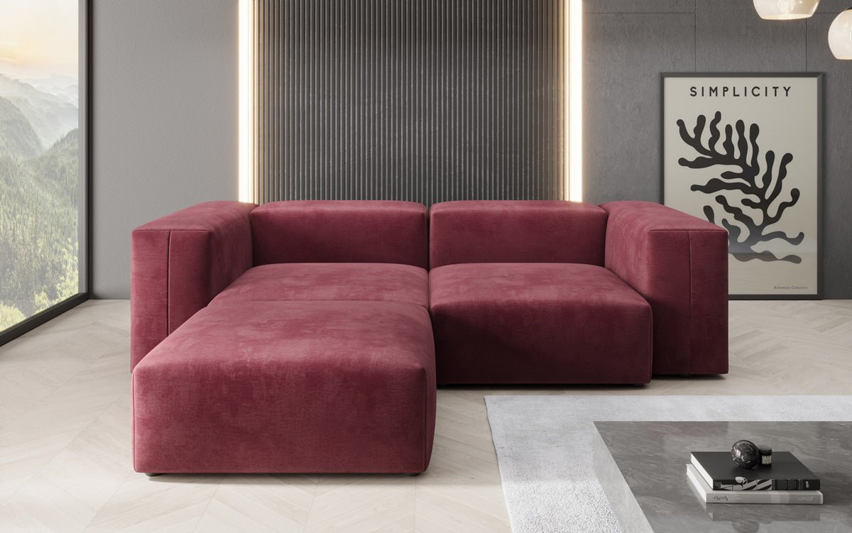 Designer hoekbank Snug Mini in Fluweel