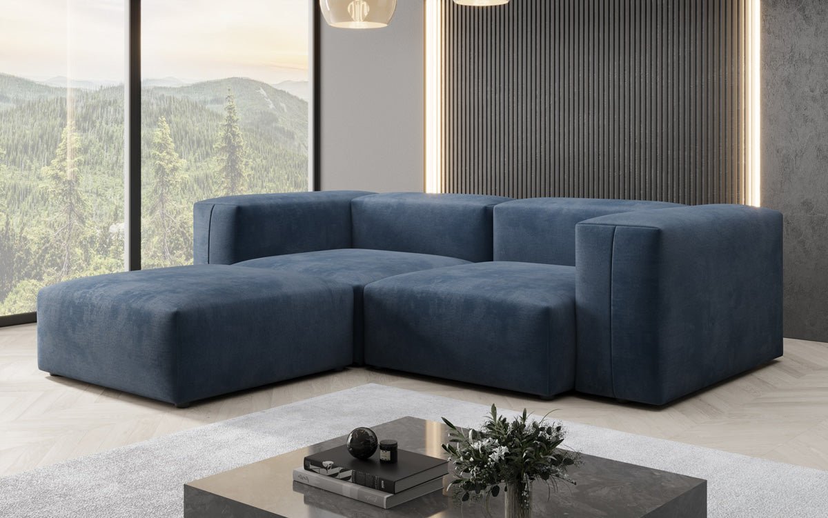 Designer hoekbank Snug Mini in Fluweel