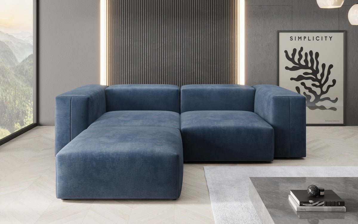 Designer hoekbank Snug Mini in Fluweel