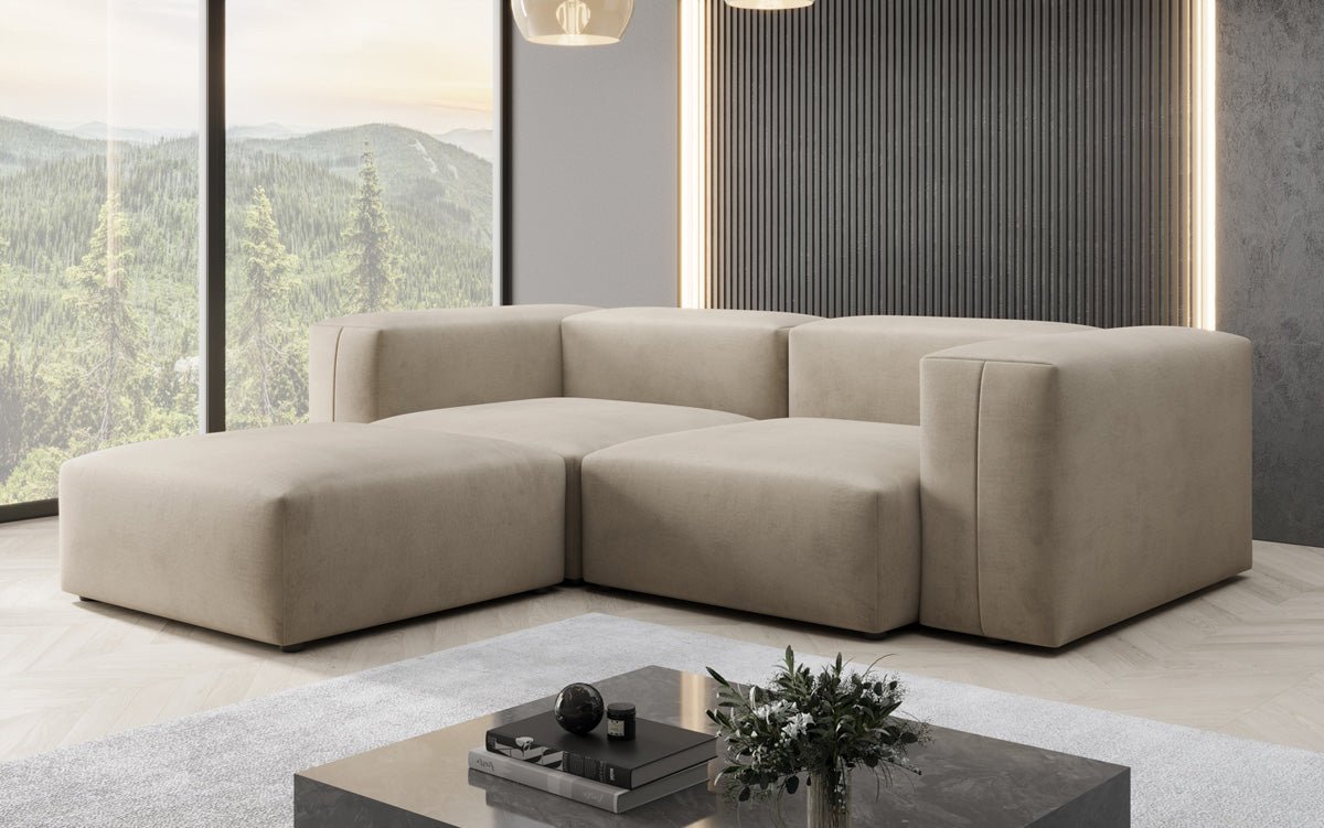 Designer hoekbank Snug Mini in Fluweel