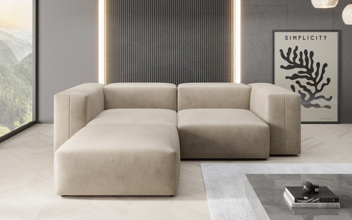 Designer hoekbank Snug Mini in Fluweel