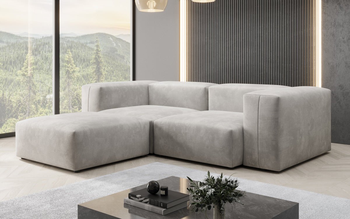 Designer hoekbank Snug Mini in Fluweel