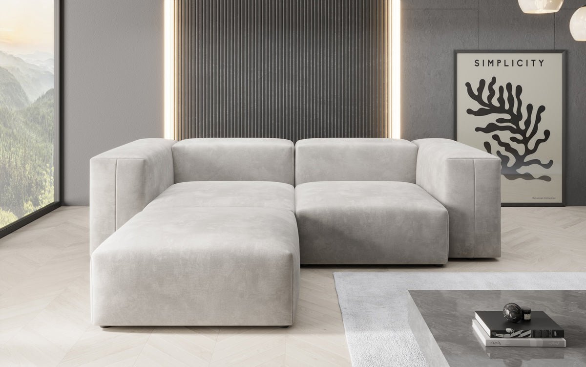 Designer hoekbank Snug Mini in Fluweel