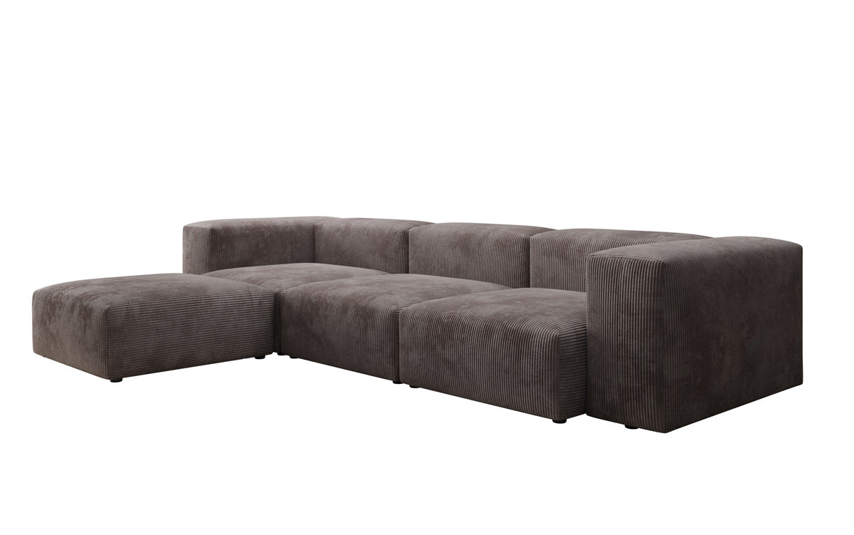 Designer L Sofa Snug in Ribstof