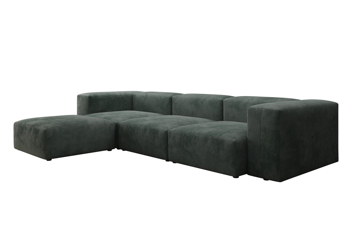 Designer L Sofa Snug in Ribstof